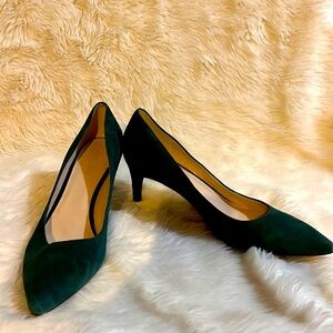 Nine West size 10 green suede, high heel